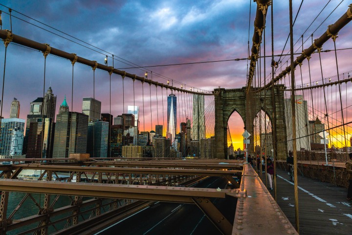 Manhattan, Manhattan Bridge, New York City, North America, NYC, One World Trade, Skyline, Sunset, Travel, United States, AGP, Alex G Perez, www.AGPfoto.com