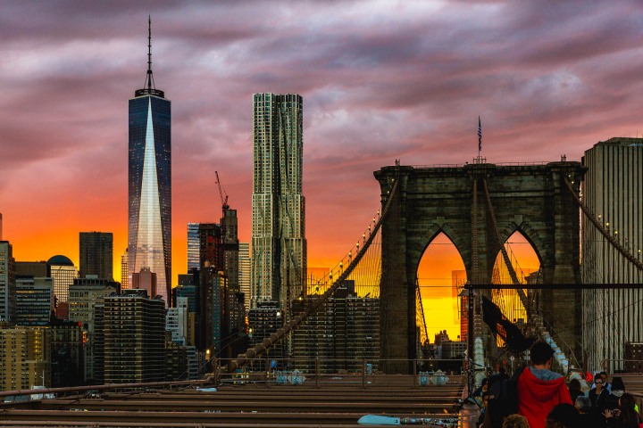 AGP Favorite, Manhattan, Manhattan Bridge, New York City, North America, NYC, One World Trade, Skyline, Sunset, Travel, United States