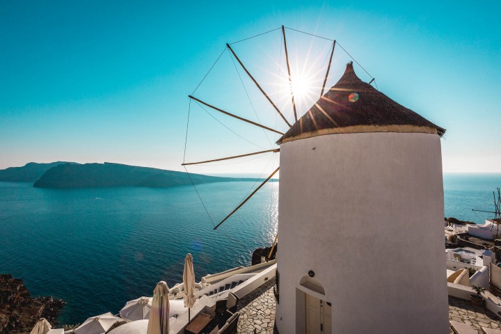 Europe, Greece, Oia, Santorini, Travel, Windmills