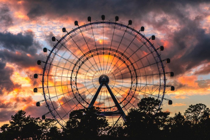 Florida, North America, Orlando, Orlando Eye, Sunset, Travel, United States
