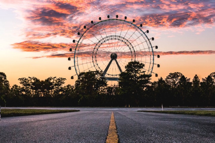 Florida, North America, Orlando, Orlando Eye, Sunset, Travel, United States