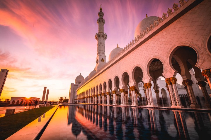 Abu Dhabi, AGP Favorite, Middle East, Sheikh Zayed Grand Mosque, Sunset, Travel, United Arab Emirates