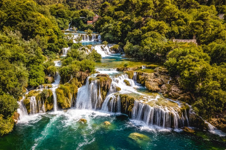 Aerial Photography, Croatia, Europe, Krka National Park, Travel, Waterfall
