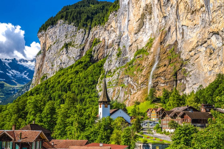 Europe, Interlaken, Lauterbruunen, Mountains, Museum der Talschaft Lauterbrunnen, Staubbach Waterfall, Switzerland, Travel