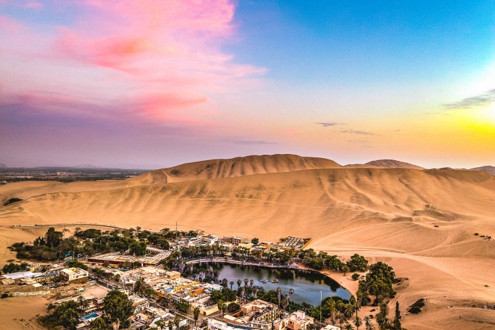 Desert, Huacachina, Ica, Laguna Huacachina, Peru, Sand dunes, South America, Sunset, Travel