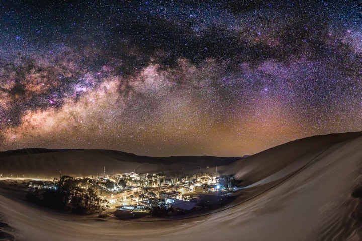 Astrophotography, Desert, Huacachina, Ica, Milky Way Photography, Peru, Sand dunes, South America, Stars, Travel