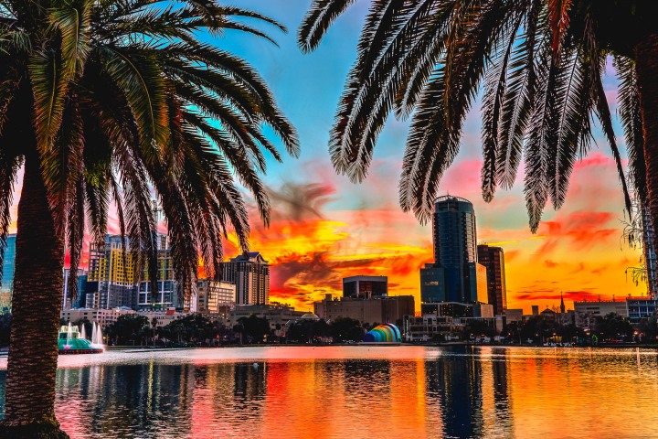 AGP Favorite, Downtown, Florida, Lake Eola, North America, Orlando, Skyline, Sunset, Travel