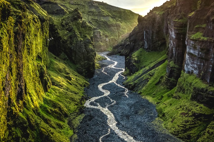 Aerial Photography, Europe, Fjord, Iceland, Stakkholtsgjá, Travel, volcanic mountains
