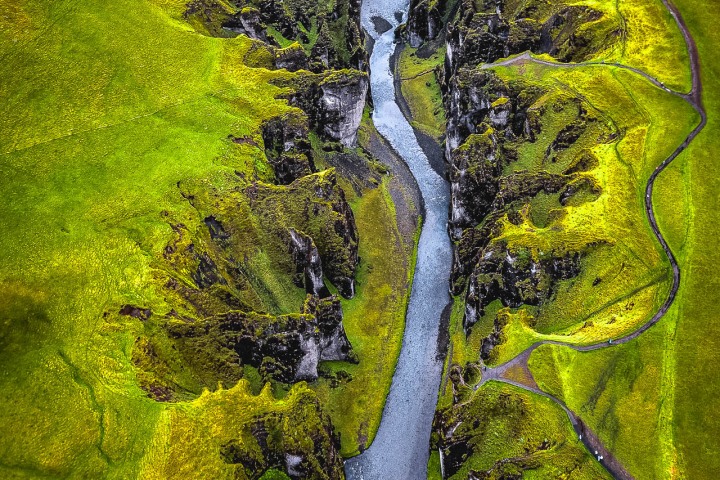 Aerial Photography, AGP Favorite, Europe, Fjaðrárgljúfur, Fjord, Iceland, Travel, volcanic lava field