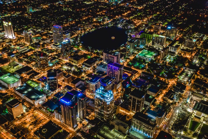 Aerial Photography, AGP Favorite, Downtown, Florida, Lake Eola, Long Exposure, North America, Orlando, Travel, United States