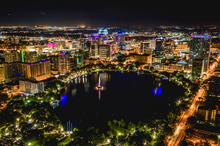 Aerial Photography, AGP Favorite, Downtown, Florida, Lake Eola, Long Exposure, North America, Orlando, Travel, United States