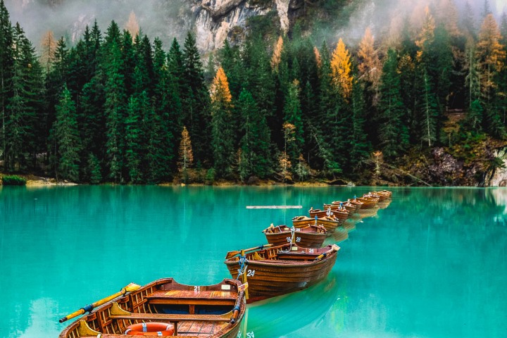 Dolomites, Europe, Italy, Lago di Braies, Reflections, South Tyrol, Travel