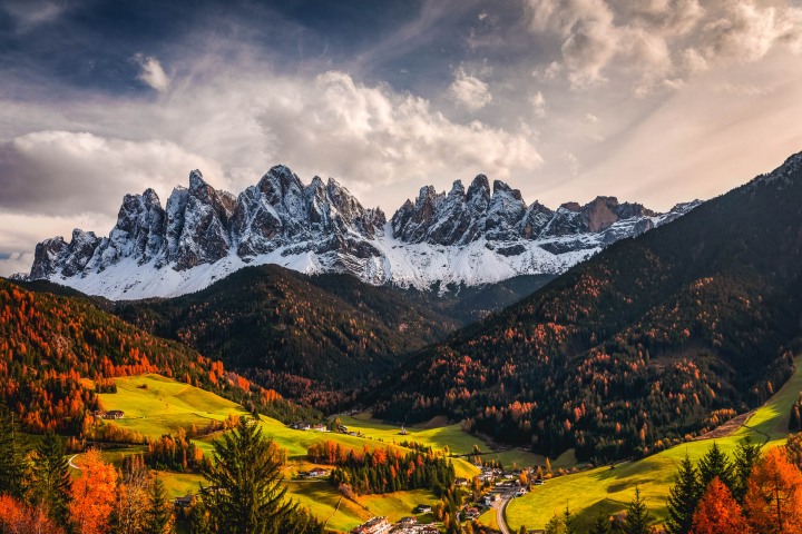 AGP Favorite, Autumn, Dolomites, Europe, Fall Colors, Furchetta, Italy, Mountains, Sass Rigais, Snow Covered, South Tyrol, St. Maddalena, Travel