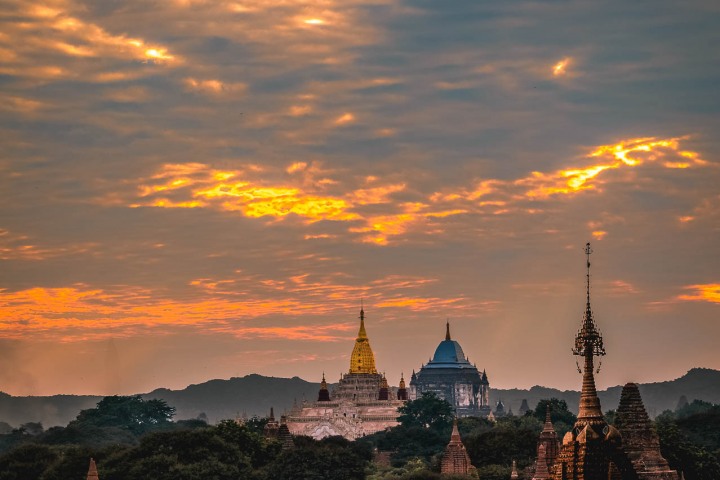Ananda Temple, Asia, Bagan, Burma, Myanmar, Old Bagan, Pagoda, Sunset, Temple, Travel