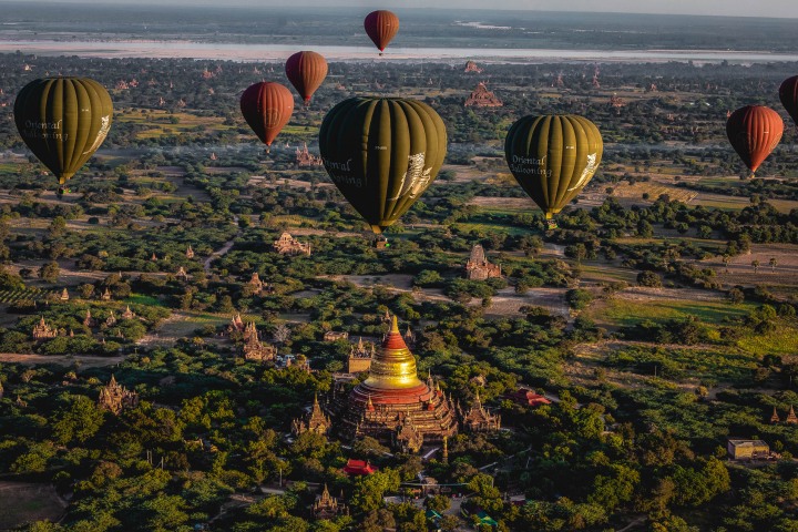 AGP Favorite, Asia, Bagan, Burma, Dhammayazika Pagoda, Hot Air Balloon, Myanmar, Old Bagan, Pagoda, Temple, Travel