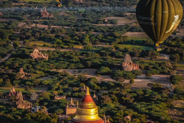 AGP Favorite, Asia, Bagan, Burma, Dhammayazika Pagoda, Hot Air Balloon, Myanmar, Old Bagan, Pagoda, Temple, Travel