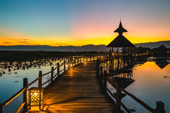 Asia, Burma, Inle Lake, Myanmar, Resort, Sunset, Travel