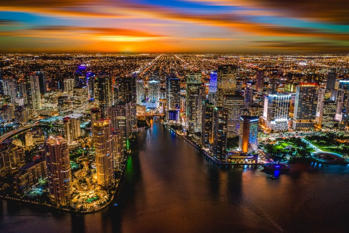 Aerial Photography, AGP Favorite, Brickell, Downtown, Florida, Miami, North America, Skyline, Sunset, Travel, United States