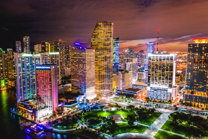 Aerial Photography, Brickell, Downtown, Florida, Miami, North America, Skyline, Sunset, Travel, United States
