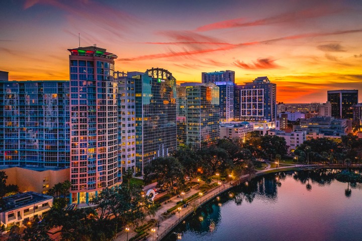 AGP, AGP Favorite, Aerial Photography, Alex G Perez, Architecture, Downtown, Drone, Florida, Lake Eola, North America, Orlando, Skyline, Sunset, Travel, United States, Urban, www.AGPfoto.com