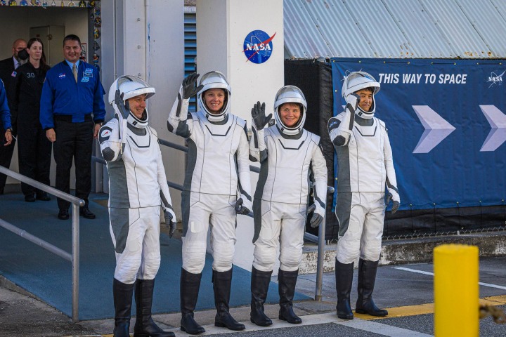 A SpaceX Falcon 9 rocket will launch three astronauts and a cosmonaut to the International Space Station. The mission will carry NASA astronauts Anne McClain and Nichole Ayers along with Japanese Aerospace Exploration Agency (JAXA) astronaut Takuya Onishi and Roscosmos cosmonaut Kirill Peskov.