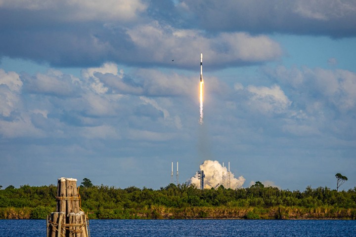 A SpaceX Falcon 9 rocket blasts off from Space Launch Complex 40 (SLC-40) at Cape Canaveral Space Force Station on Sept. 14, 2025, to begin the NG-23 mission. This was the first launch of a Northrop Grumman Cygnus XL spacecraft