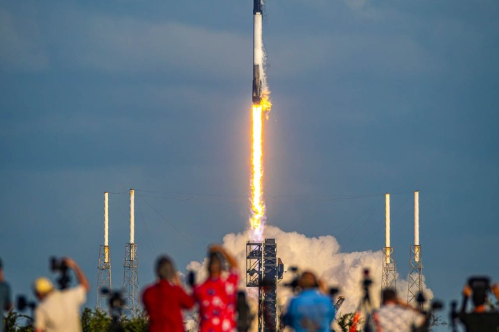 A SpaceX Falcon 9 rocket blasts off from Space Launch Complex 40 (SLC-40) at Cape Canaveral Space Force Station on Sept. 14, 2025, to begin the NG-23 mission. This was the first launch of a Northrop Grumman Cygnus XL spacecraft