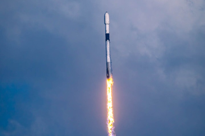 A SpaceX Falcon 9 rocket blasts off from Space Launch Complex 40 (SLC-40) at Cape Canaveral Space Force Station on Sept. 14, 2025, to begin the NG-23 mission. This was the first launch of a Northrop Grumman Cygnus XL spacecraft