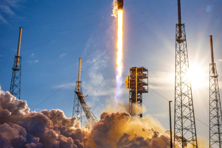 A SpaceX Falcon 9 rocket blasts off from Space Launch Complex 40 (SLC-40) at Cape Canaveral Space Force Station on Sept. 14, 2025, to begin the NG-23 mission. This was the first launch of a Northrop Grumman Cygnus XL spacecraft