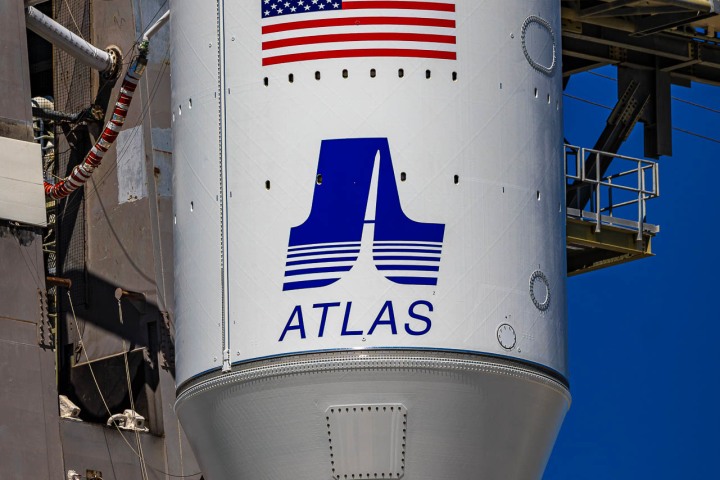 A United Launch Alliance Atlas 5 551 rocket launches 27 of Amazon’s Project Kuiper broadband internet satellites into low Earth orbit.